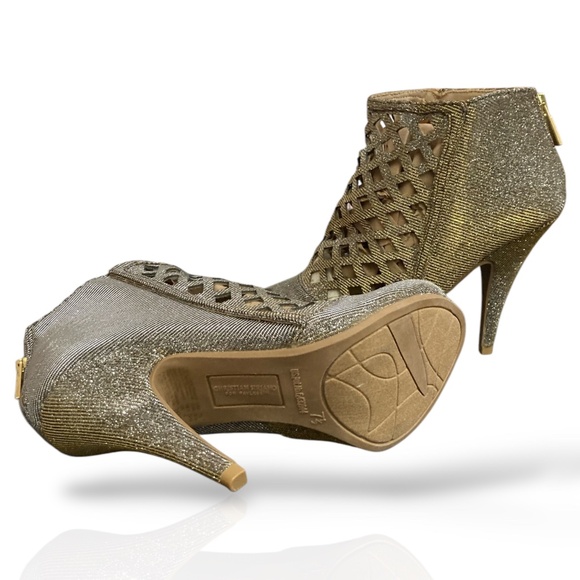 Christian Siriano For Payless Women’s Peep Toe Metallic Lattice Cutout Heels 7.5 - Picture 4 of 6